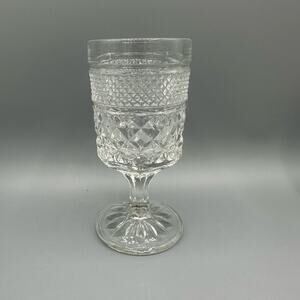Vintage Wexford Cut Glass Water Goblet (1) One by Anchor Hocking Water Iced Tea
